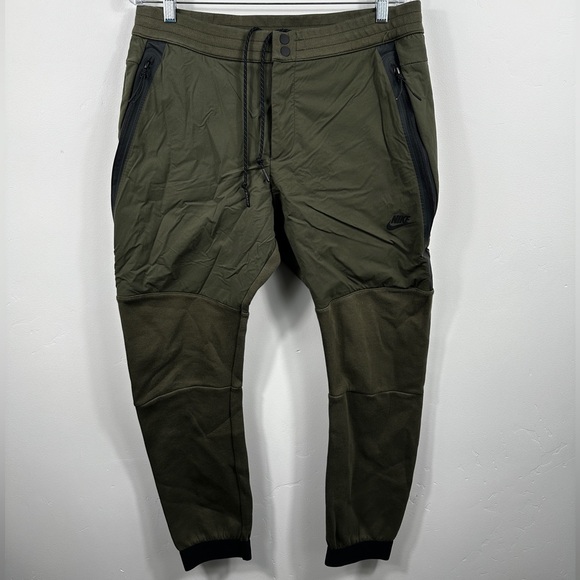 Nike Other - Nike Tech Fleece Joggers Olive Green Tapered Athletic Pants Size Large